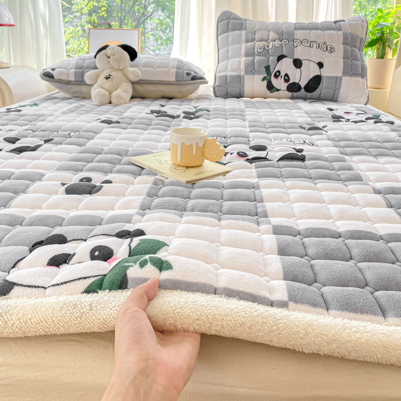 A类加厚保暖牛奶绒夹棉床褥秋冬榻榻米床垫1米5x2软垫子宿舍垫被