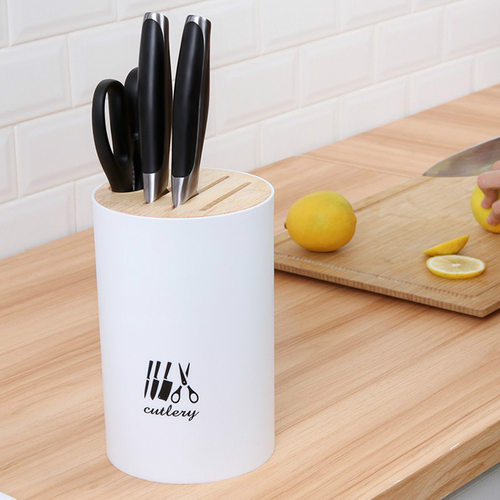 厨房竹木盖刀架多功能可拆卸沥水菜刀架家用简易刀具收纳架置物架