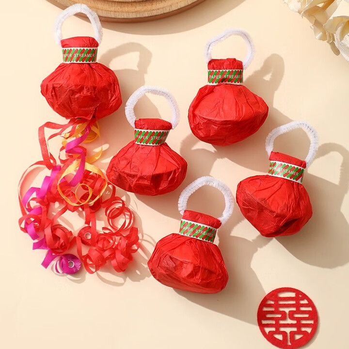 手抛彩带领证结婚庆接婚礼花小游戏订婚氛围感生日拍照手扔道具