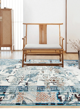 新中式中国风客厅地毯简约禅意茶几书房轻奢古风水墨山水艺术地毯
