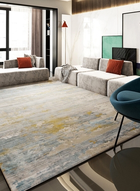 土耳其进口美式轻奢极简地毯客厅北欧沙发茶几毯现代简约卧室大宅