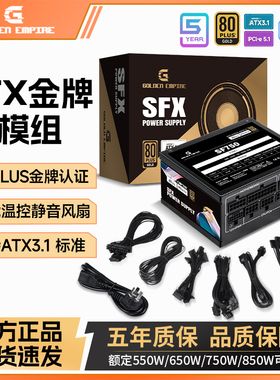金牌全模组SFX 550W 650W 750W 850W小电源ITX台式电脑主机箱电源