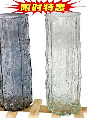 玻璃花瓶ins风高颜值桌面摆件客厅装饰水养花卉插花瓶高级感简约
