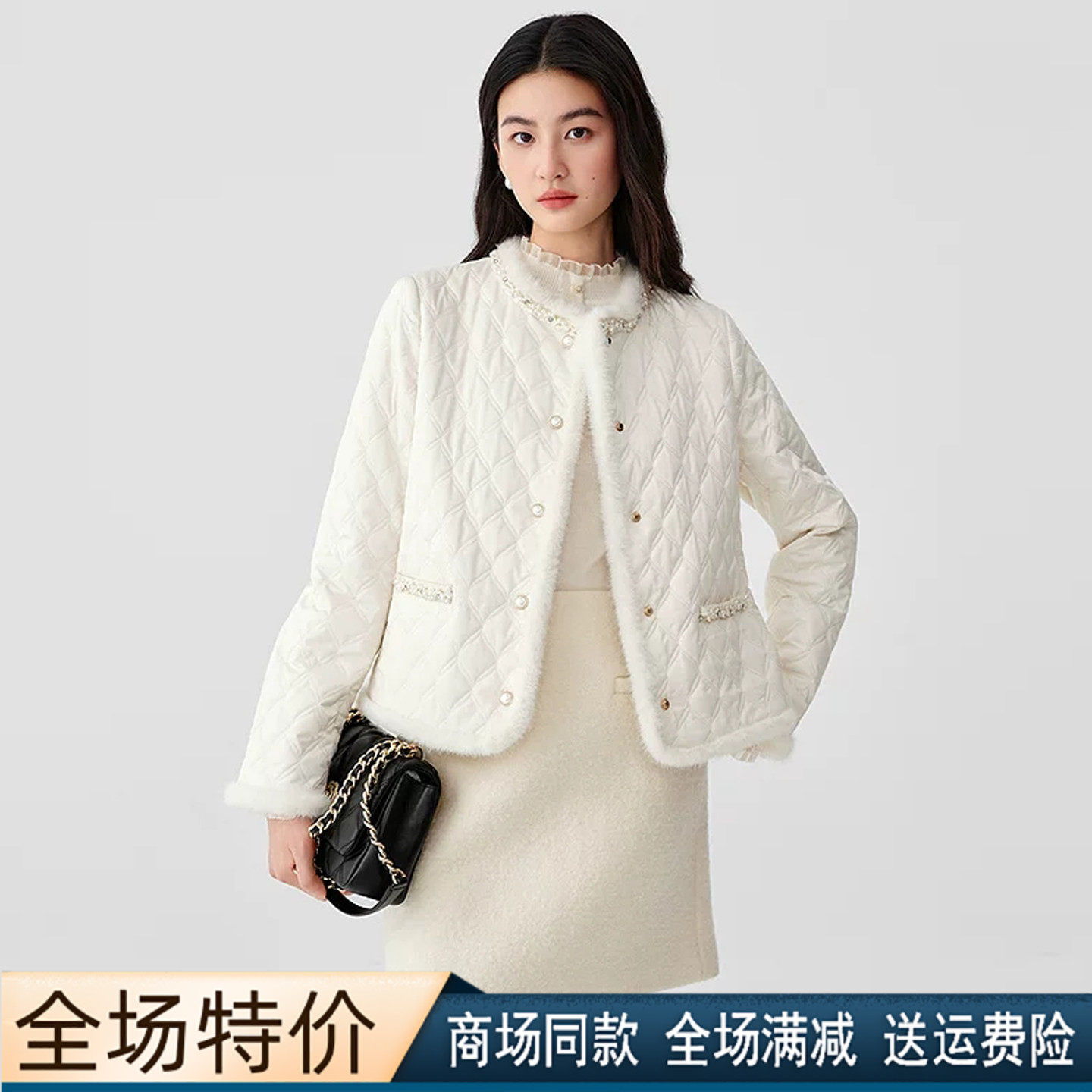 珂莱商场同款香风棉服短外套棉衣