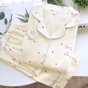 月子服春秋季 纯棉怀孕期孕妇睡衣产后9月份10喂奶哺乳家居服套装