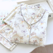 春夏季 哺乳期喂奶衣带胸垫家居服 纯棉月子服吸汗孕妇睡衣产后薄款