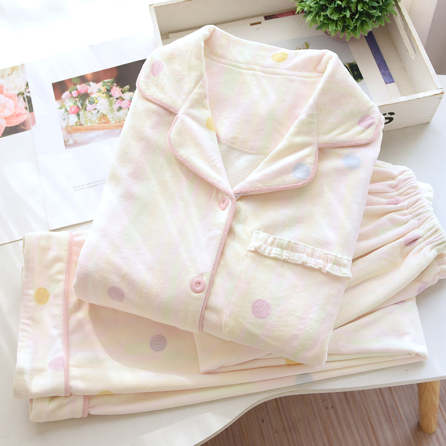 秋冬季月子服海岛绒加厚大码保暖