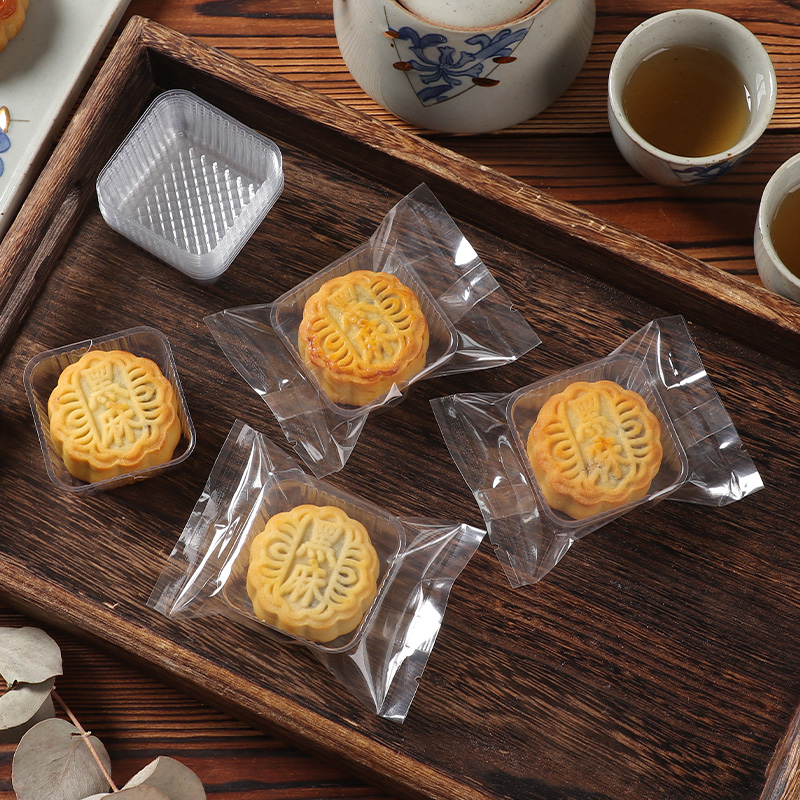 网红迷你月饼包装袋15-25g底托盒中秋螃蟹糕点绿豆糕蛋黄酥机封袋