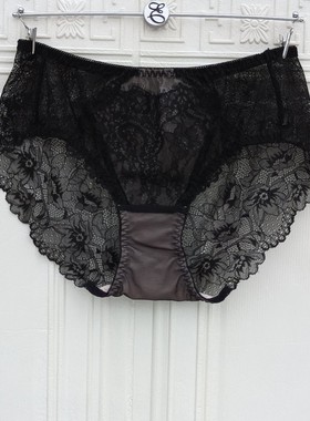 韩国EBLIN专柜正品黑色性感魅惑无痕蕾丝内裤女透明底裤