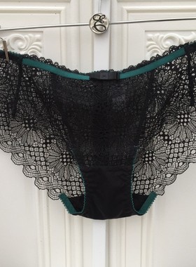 韩国EBLIN专柜正品性感黑色蕾丝平角诱惑镂空低腰平角无痕内裤
