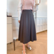 紫璐莱爱心圆舞曲 复古学院风爱心纽扣设计A字百褶显瘦半身裙39X