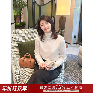 紫璐莱暖冬底色~巨好搭不挑身型扣子装饰高领磨毛长袖T恤打底衫1X