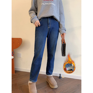 紫璐莱冬日王牌 05X 梨形显瘦加绒保暖高弹舒适小直筒牛仔羽绒裤