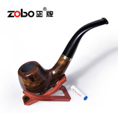 烟具石楠木便携 老式 烟斗男士 ZOBO正牌黑檀木烟斗手工制作实木弯式