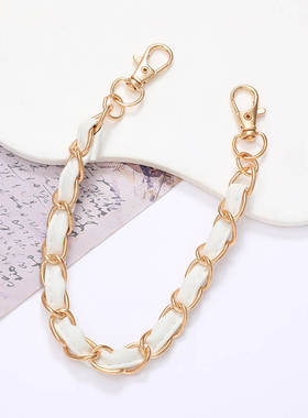 小香风双层手机链DIY手提链条串珠挂链手腕带水杯包包配件