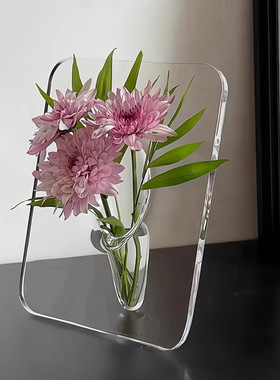 相框陶瓷亚克力开业水培插花水养绿植摆件客厅桌面玄关补角