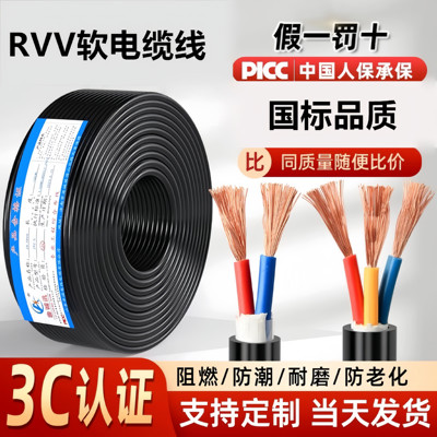 珠江国标三相电软电缆2芯3芯4芯