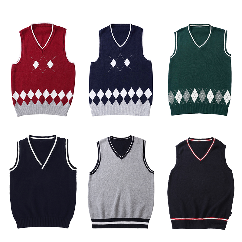 亚伯达套头学院风校服马甲坎肩