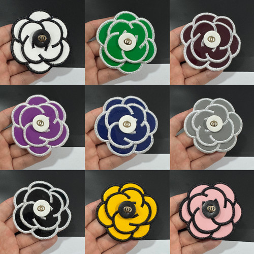 300个色全6.8cm高端材料粗花呢花山茶花小香花饰品胸花头夹加胸针