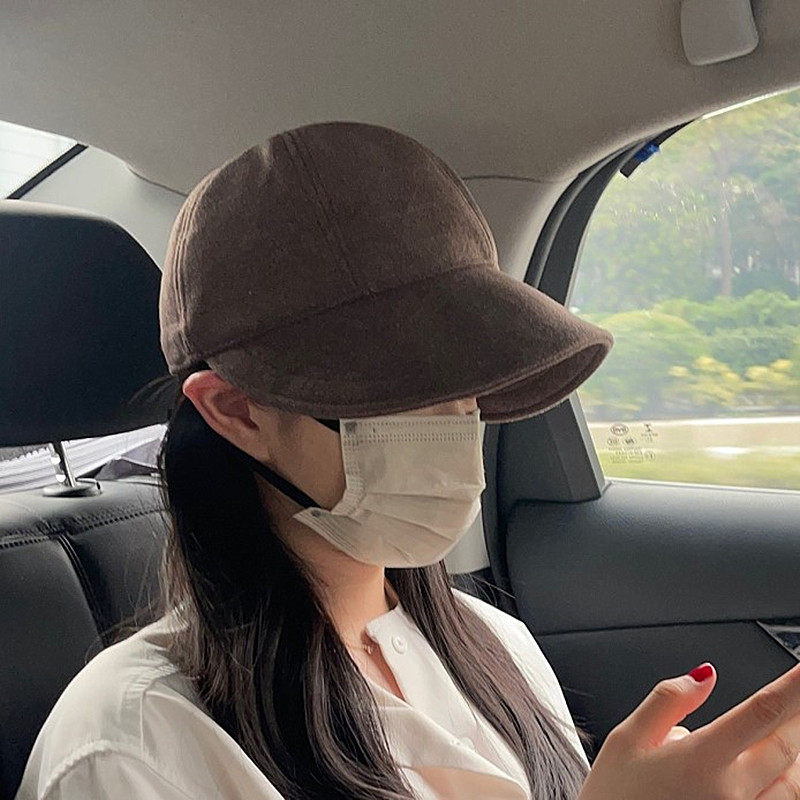 赵露思同款渔夫帽女春秋素颜遮脸百搭显脸小鸭舌帽子冬季毛呢盆帽