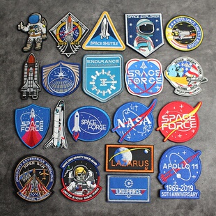 美国航空航天局徽章太空总署阿波罗魔术贴臂章刺绣衣服背包帽贴章