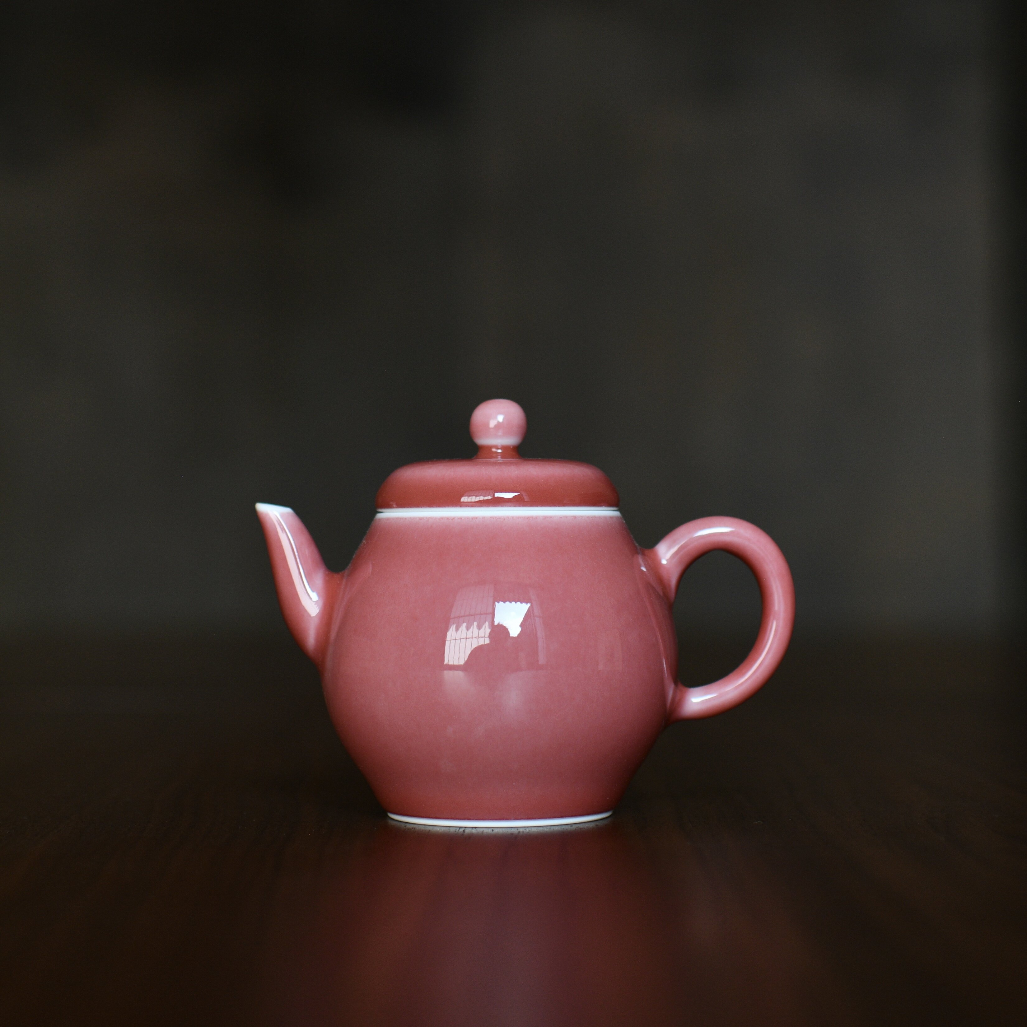 谷雨山房豇豆红君德壶口径:50mm底径45mm高度:85mm容量:155ml