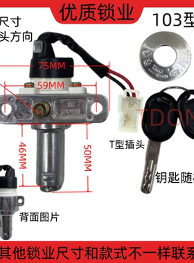 电动车电门电源锁爱狮智迈吉祥狮小飞鸽三合一龙头坐垫电源锁适配
