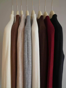 ALX｜必入款 女士无缝一体蚕丝羊毛半高领毛衣 高级显贵羊毛打底衫