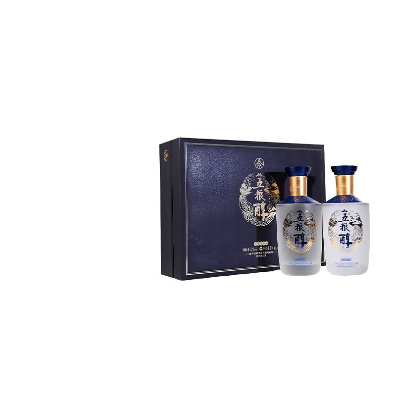 【国企保真】宜宾五粮醇银装双瓶礼盒装52度500mL*2亲友送礼佳品