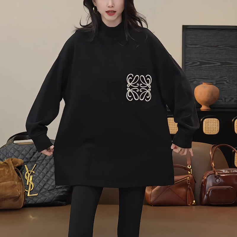 秋冬新款时尚女装韩版设计感印花长袖卫衣百搭显瘦上衣