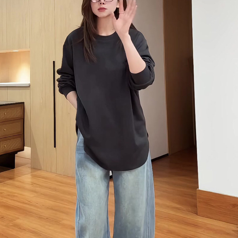长袖衬衫t恤女春秋冬内搭打底衫宽松休闲上衣,女装/女士精品,大码内搭,淘宝优惠券,粉丝福利购,淘宝优惠卷