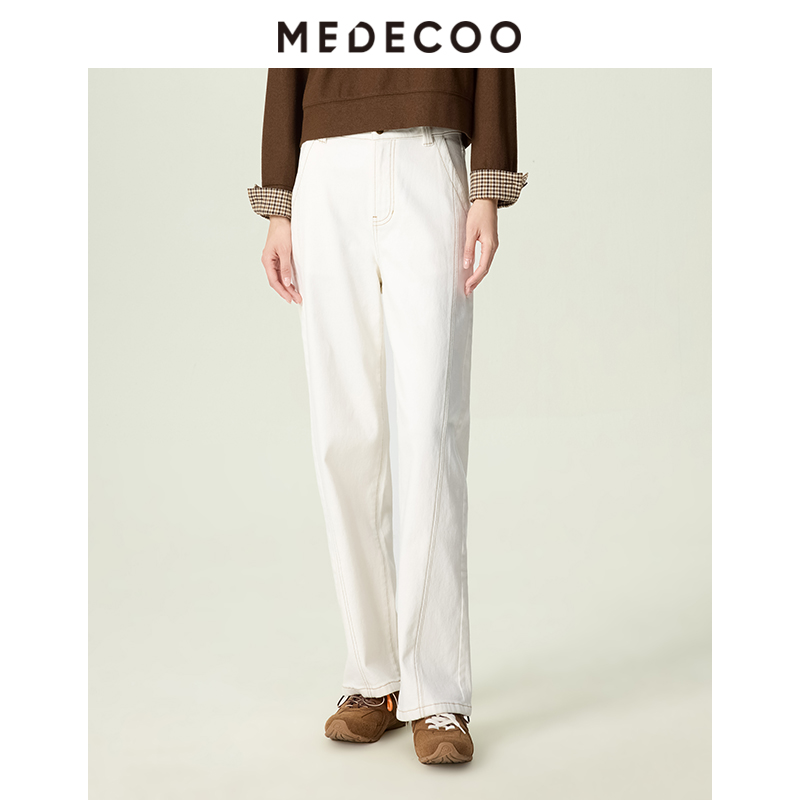 墨蒂珂2025秋冬新款女厚款牛仔裤