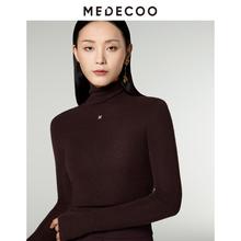 MEDECOO/墨蒂珂2025冬新款女装百搭高领羊毛针织打底衫MID40309