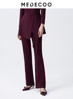 MEDECOO/墨蒂珂2025早春新款女装显瘦好穿百搭休闲微喇裤MJC80510