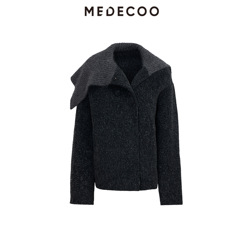 2025秋冬新款针织领假两件