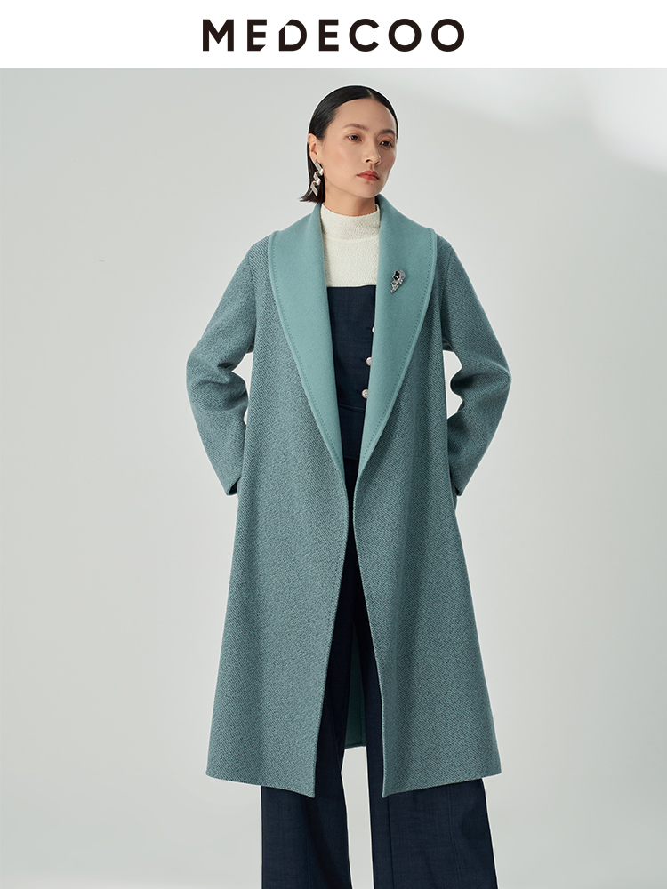 墨蒂珂羊毛呢长款双面呢大衣