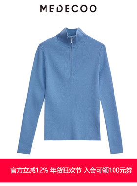 MEDECOO/墨蒂珂2025秋冬新款女高领美利奴羊毛套头针织衫MJD40350