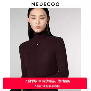 百搭高领羊毛针织打底衫 女装 MID40309 墨蒂珂2025冬新款 MEDECOO
