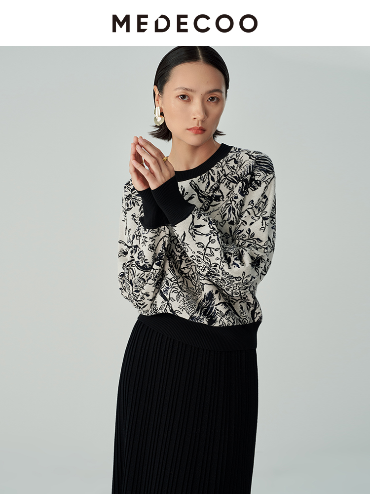 MEDECOO羊毛套头圆领针织衫