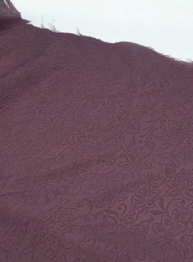 深紫色艺术图腾花卉图案压花面料 春夏新品 裙子 服饰 布料整米价