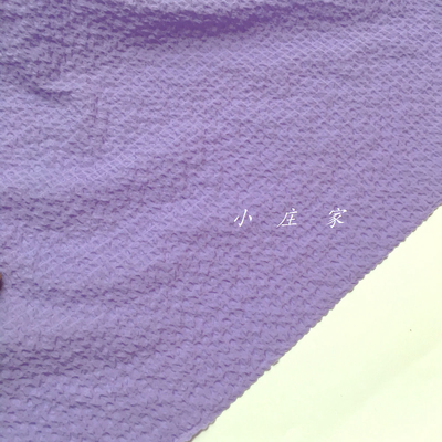 马卡龙色系淡紫罗兰色泡泡纱时装面料 夏季 亲肤 垂坠 裙子 布料