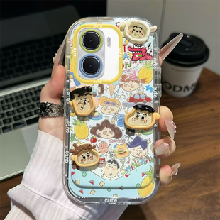 适用涂鸦小新IQOONEO10手机壳9Spro+可爱8带支架7竞速版专用6se少女5活力版外壳3防摔neo855保护套全包新款