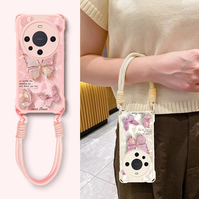 适用华为mate系列波纹蝴蝶手机壳