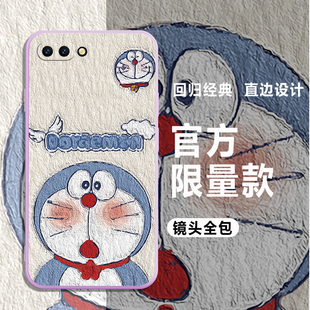 适用于oppoa3手机壳油画叮当猫oppoa5硅胶磨砂a5s直边软壳防摔卡通可爱女全包镜头保护壳