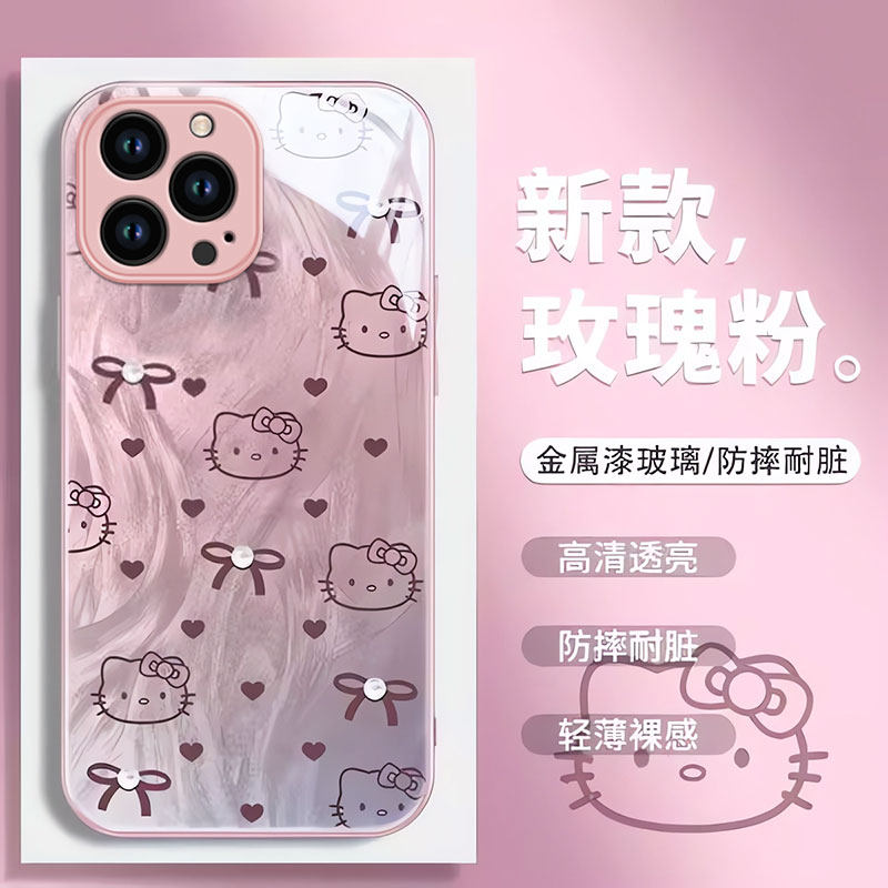 苹果系列卡通蝴蝶结凯蒂猫手机壳