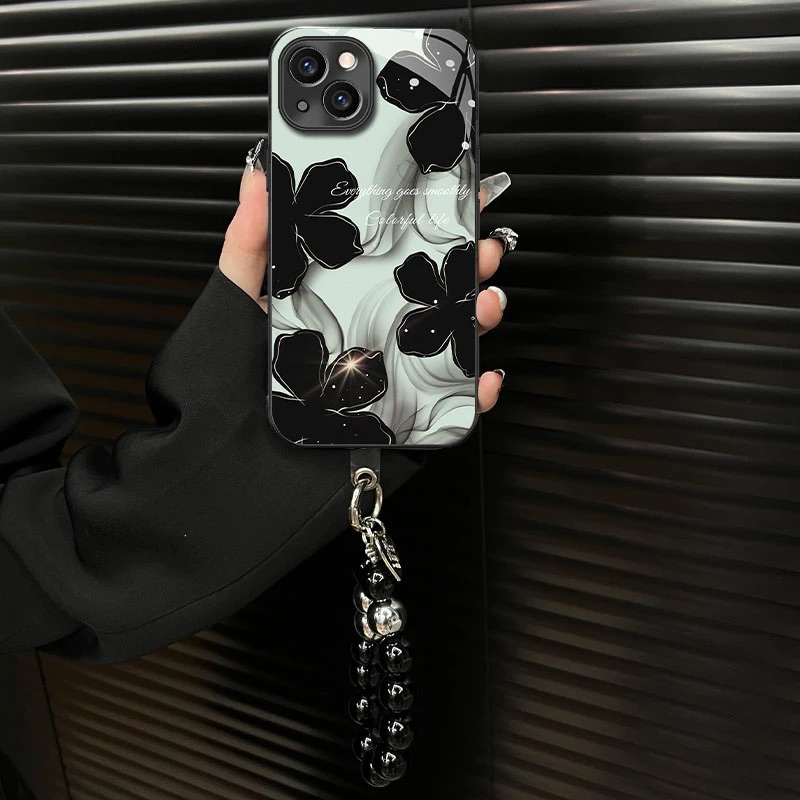 适用苹果系列水墨花手机壳