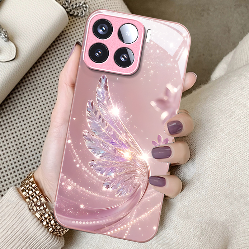 适用小米系列水晶飞羽手机壳