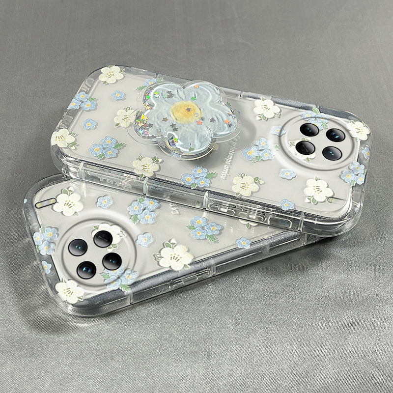 适用vivox90pro手机壳vivox90e满屏花朵x80新款x70透明x60tpro女款x50防摔x30高级感x27简约幻彩版21后置指纹