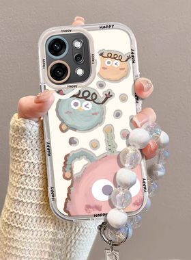 适用怪兽手链OPPOReno14手机壳13爆款12带挂绳11专用10pro+少女9男8防摔7se保护套6全包5K新款4外壳可爱3