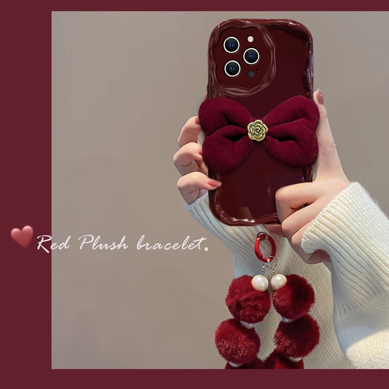 苹果系列蝴蝶结公仔手机壳